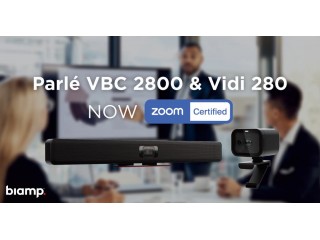Biamp Parlé VBC 2800 и Biamp Vidi 280 теперь сертифицированы Zoom Rooms